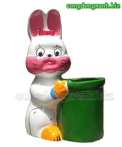 thùng rác con thỏ dùng cho trường mẫu giáo